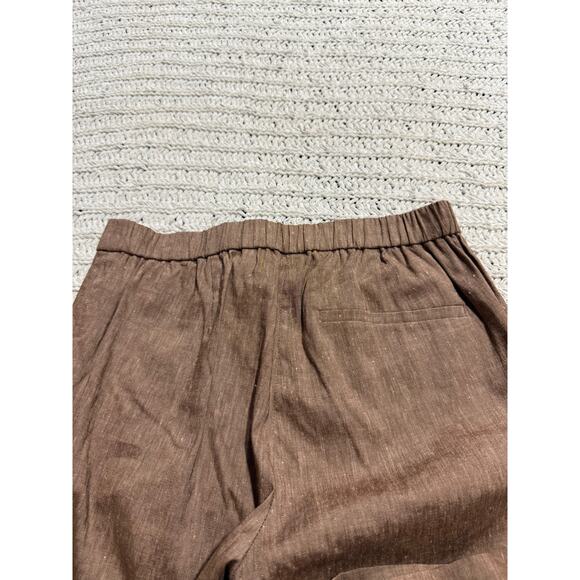 Theory Treeca Pull On Pants Linen Lyocell Womens Size 0 Brown Stretch MSRP $245 - Picture 10 of 10